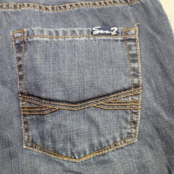 Seven7 Mens Straight Leg Jeans Medium Wash Blue Denim Size 36x32 - Picture 14 of 14